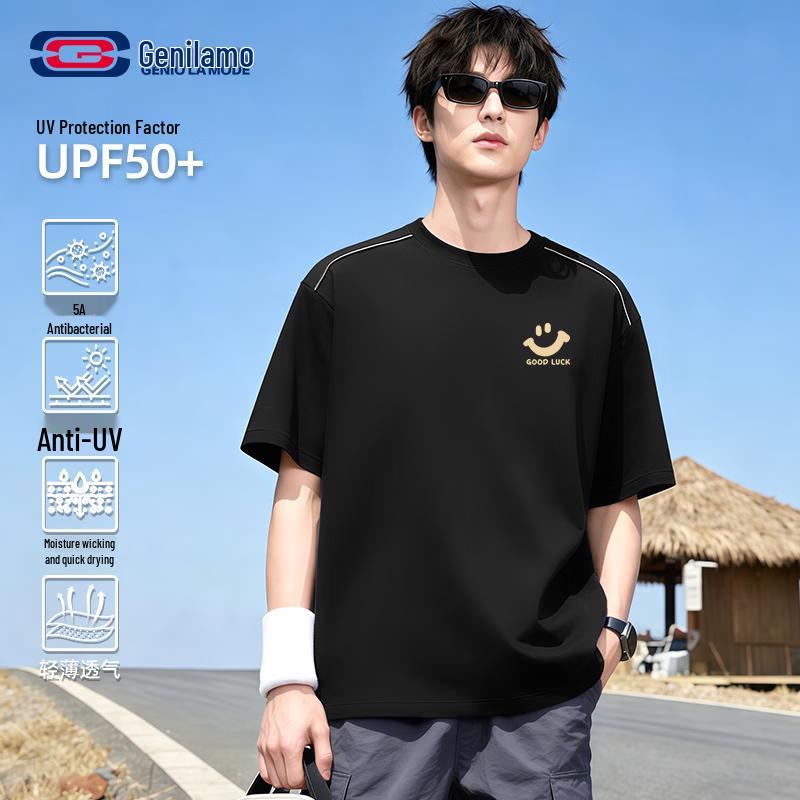GENIOLAMODE Men s Quick-Dry Sunscreen Short-Sleeve T-Shirt 3XL