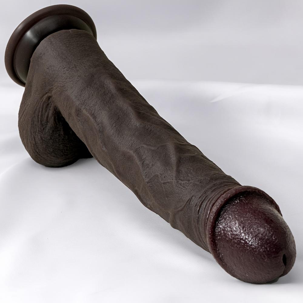 Consolador gigante de silicona realista de 28 cm | Pene falso grueso y negro con ventosa | Estimulador del punto G para mujeres | Juguete para adultos de alta calidad