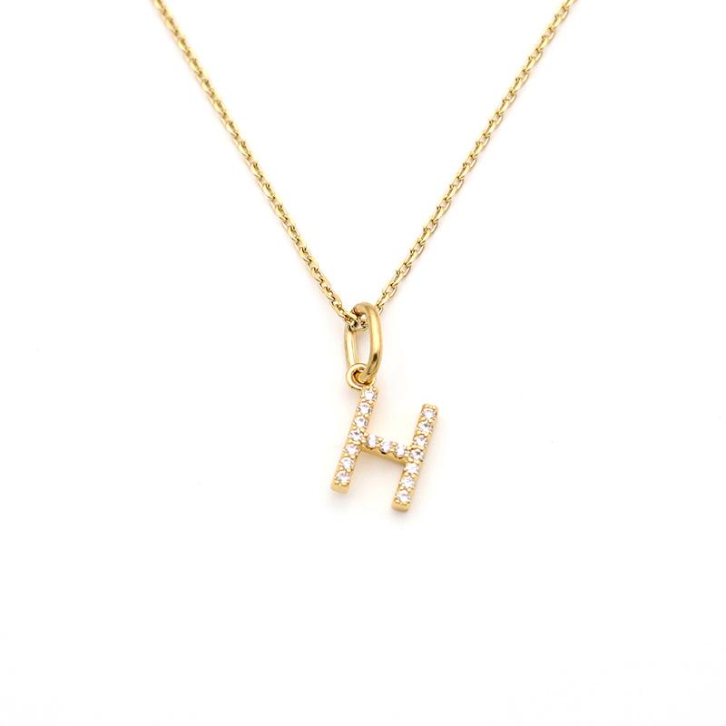 Jewelry Stainless Steel Full Diamond 26 English Letters Pendant Necklace Female Niche High-End Sense Collarbone Chain Does Not Fade