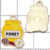 Set of 20 Yellow Enamel Bee and Beehive Pendants for DIY Bracelets and Necklaces