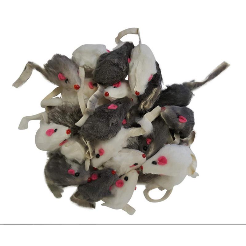 Pet Cat Playing Toys Real Fur Mouse Short Hair Real Hair Mouse with Sound Toy Sound for Kitten Cat Toy Pet Products