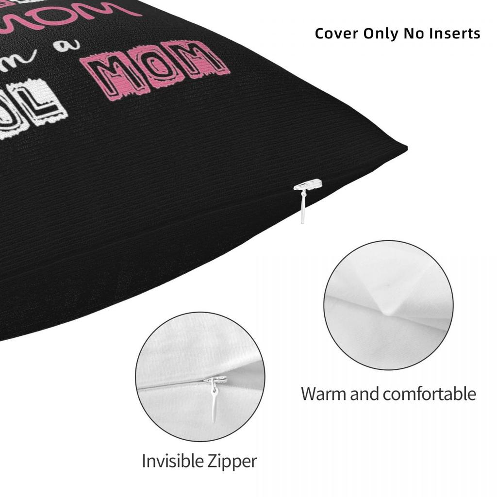 I'M A Cool Mom Square Pillowcase Polyester Linen Velvet Pattern Zip Decor Throw Pillow Case Home Cushion Cover 45X45