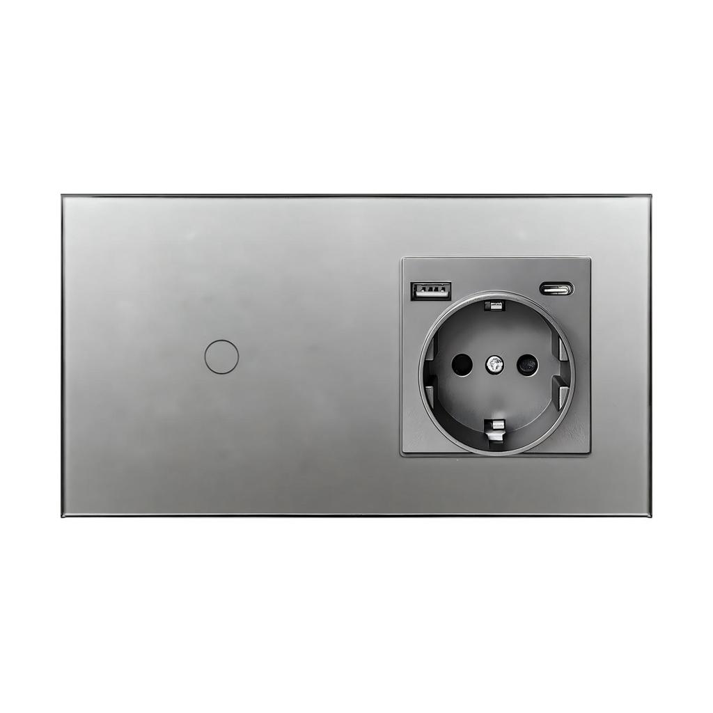 European Standard Zigbee Smart Switch with Graffiti Design, Glass Panel, and Alice Voice Support