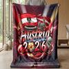 Austria Football Printed Flannel Blanket Skin Friendly Warm Decorative Throw for Indoor Couch Bed Daily Use