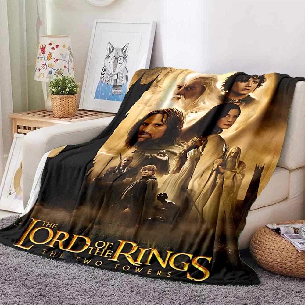 1pc The Lord of the Rings Flannel Throw Blanket Lightweight Soft Warm All Season Blanket for Sofa, Bed, Travel,L1028039