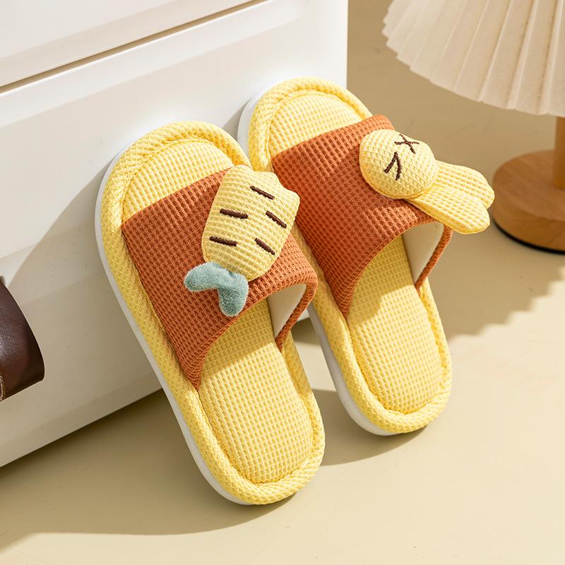 Kinder Hausschuhe Leinen Indoor Kindergarten Mädchen Frühling und Herbst Kinder Eltern-Kind Baby Jungen Boden Rutschfest Zuhause Schuhe