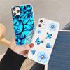 Blue Butterfly Transparent TPU Phone Case for Apple iPhone 14 Pro Max