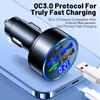 150W 5-Port Digital Display Car Charger with Voltage Display