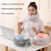U-Shaped Memory Foam Travel Neck Pillow - Foldable Support for Airplane, Office Nap, with Customizable Logo Option