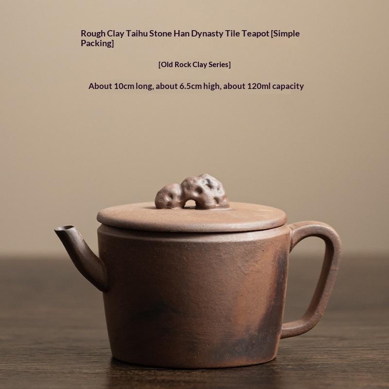 

Old Rock Clay Coarse Pottery Buddha Hand Gourd Round Teapot Chinese Retro Single Ceramic Tea Brewing Pot Tea Kettle Tea Infuser