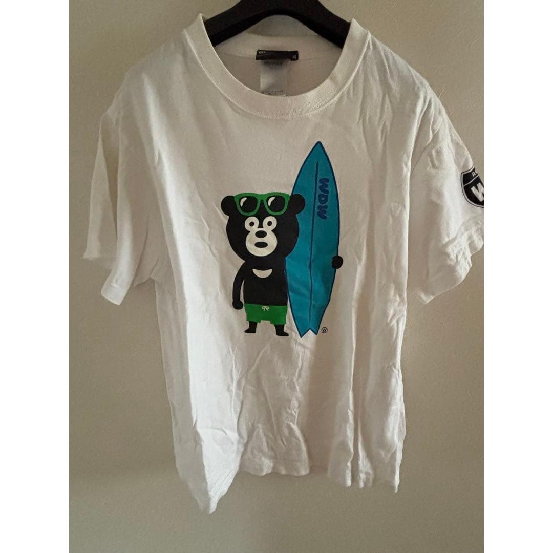 Used BEAMS T Surf Bear Print T-shirt White M