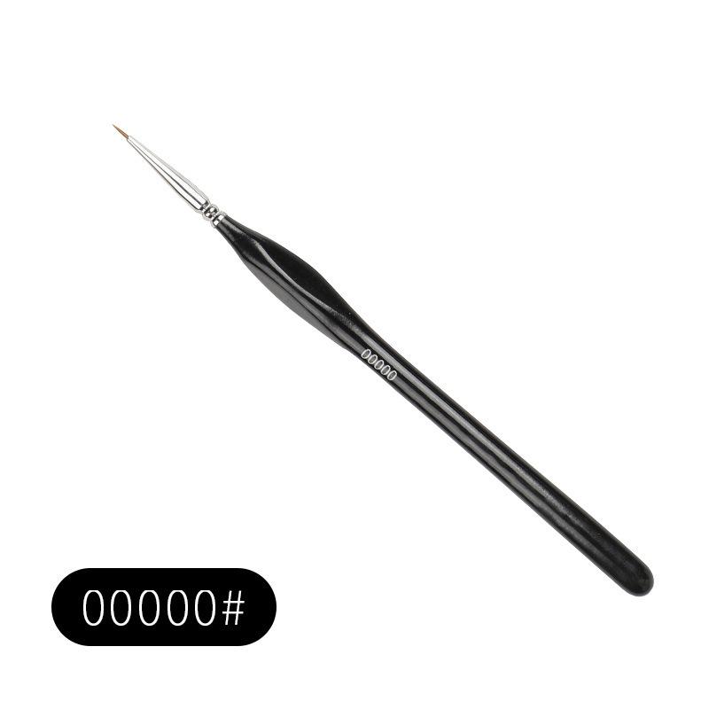 Wolf Hair Fine Line Brush - Black Triangular Birch Handle for Nail Art and Watercolor Detailing