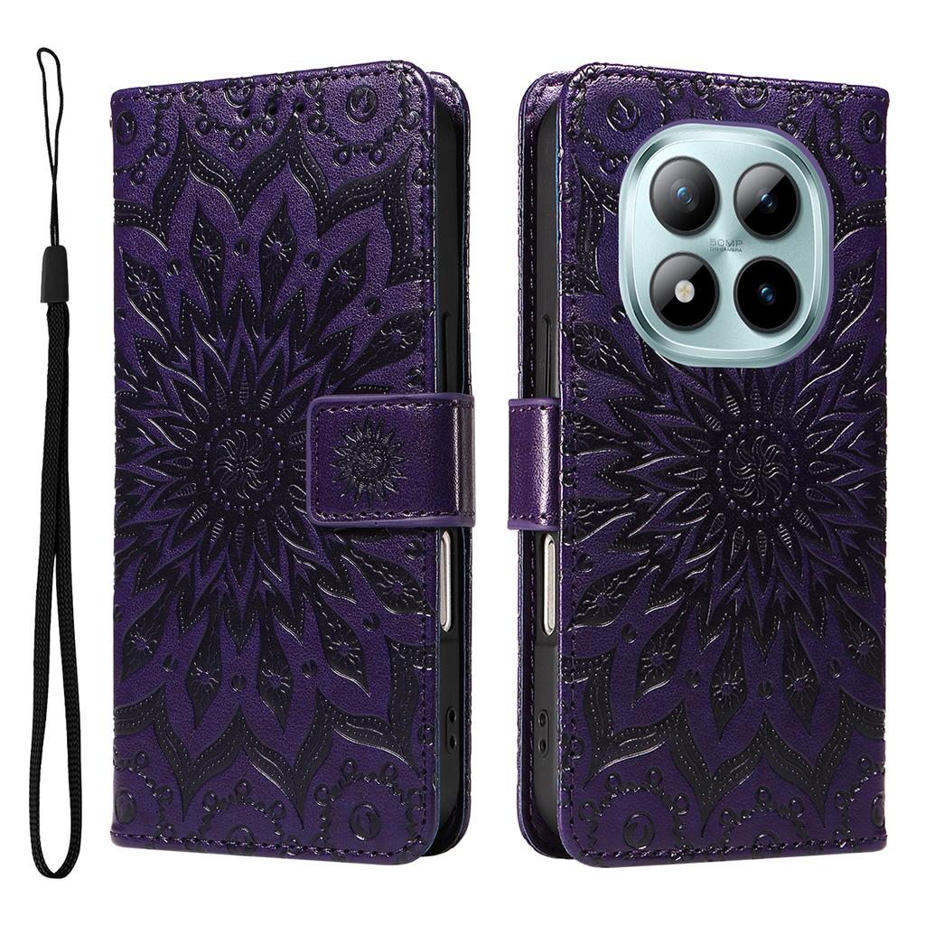 For Xiaomi Poco M8 Pro 5G/Redmi Note 15 Pro+ 5G (Global) Leather Wallet Case Sunflower Imprinted Phone Cover