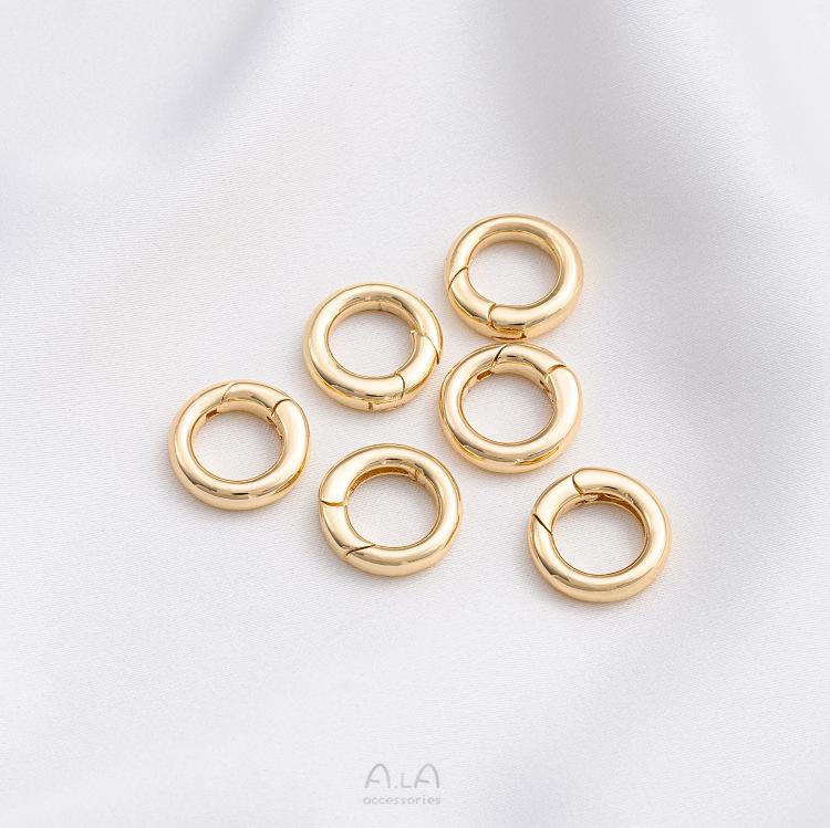 14K Gold-Filled Color-Preserving Oval Spring Clasp for DIY Pearl Chains