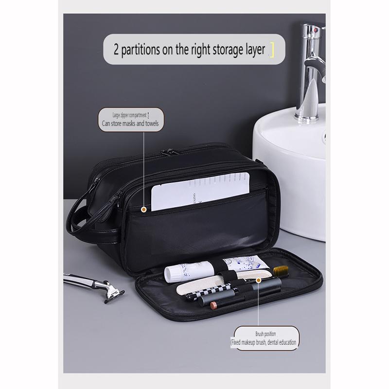 ჯიბეები PU ტუალეტის ჩანთა ქალებისთვის მამაკაცებისთვის სამგზავრო აუცილებელი ნივთები მაკიაჟის ჩანთა წყალგაუმტარი კოსმეტიკის სარეცხი ორგანიზატორი