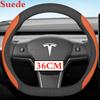 36-38 CM Potah volantu z semišové kůže pro Tesla Model 3 Y S X      2024 2025 2026 Příslušenství