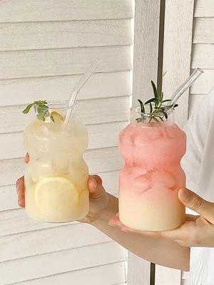 Kreativer Milchsäurebakterien Glasbecher Hohes Borosilikat Hitzebeständig Milchsaft Milchtee Trinkbecher Eiskaffeebecher