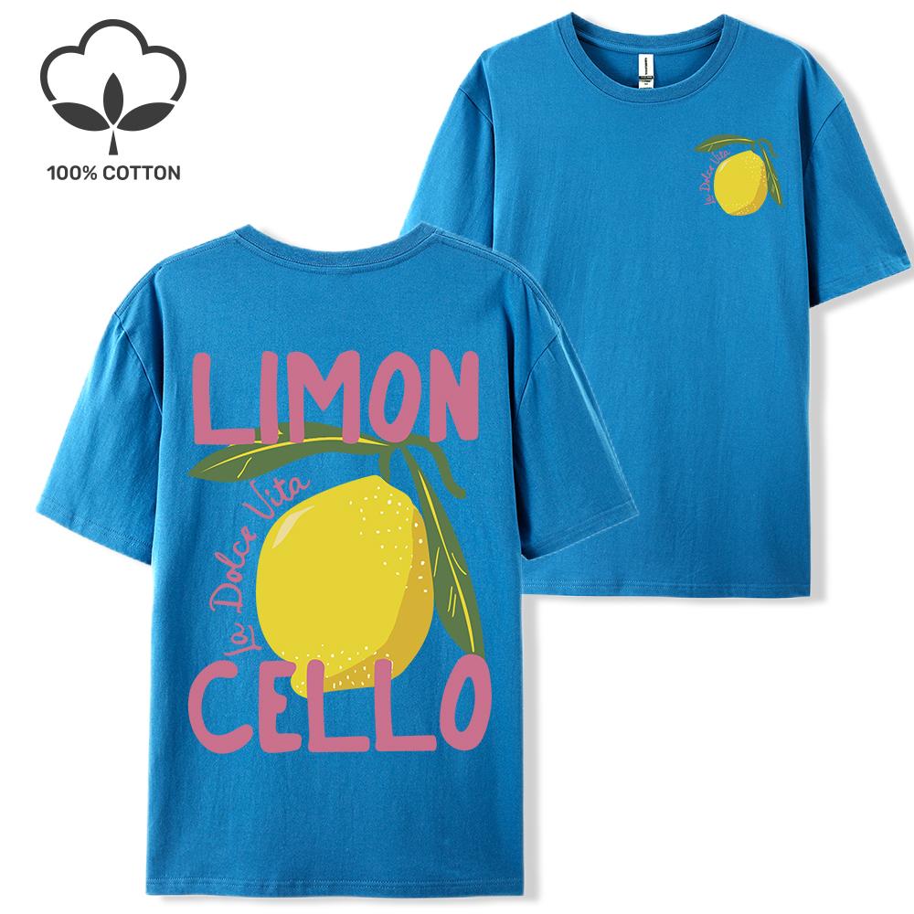 Creative Lemon Fruit Cello Pattern T Shirt Women Summer Comfortable Tops Soft T-Shirts Cotton All-Match Female Short Sleeve