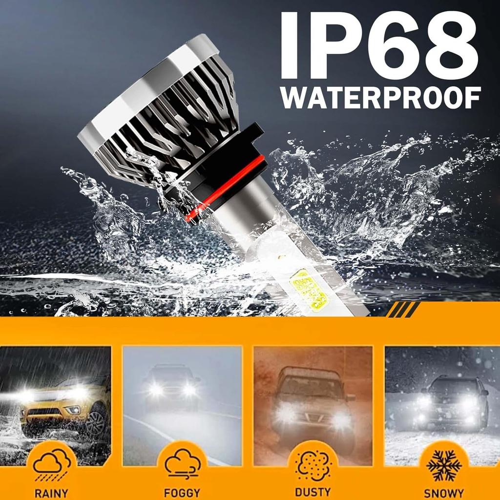 9005 + H11 + 5202 LED Fog Light Bulbs Fit For 2007-2013 GMC SIERRA 1500 2500 3500 LED Bulbs 6000K Cool White, Pack Of 6