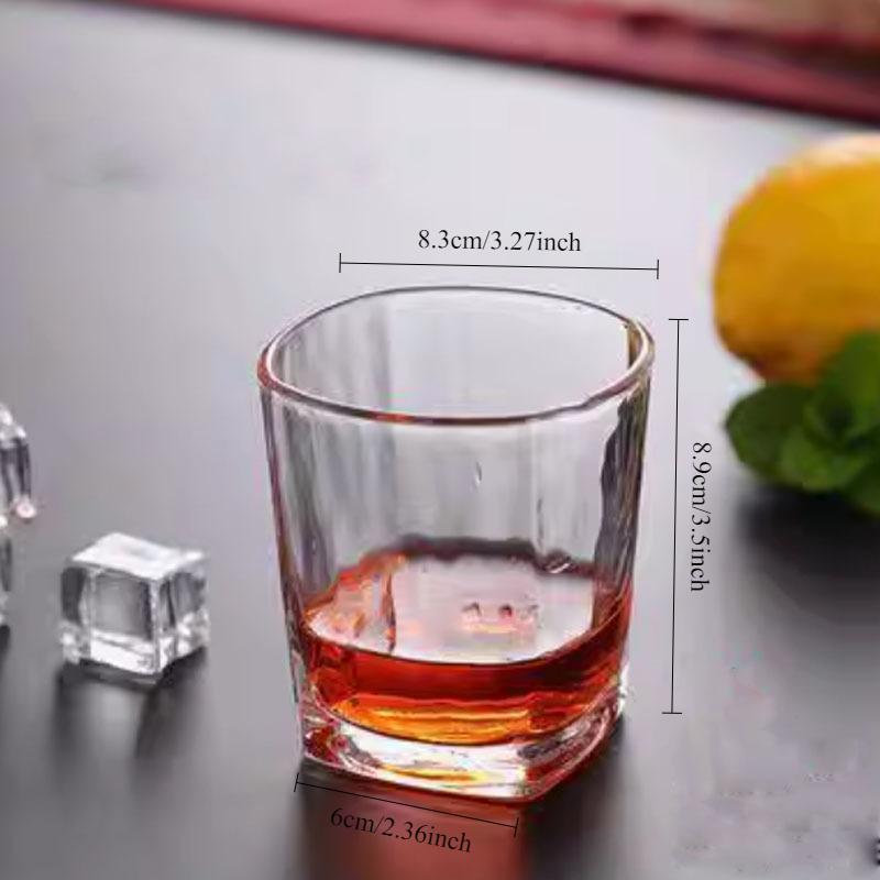 2pcs Daily Glass Cups Square Cups Beer and Spirits Cups Water Cups Milk Tea Cups Whisky Cups Restaurants Bars Tea Cup Beer Mug