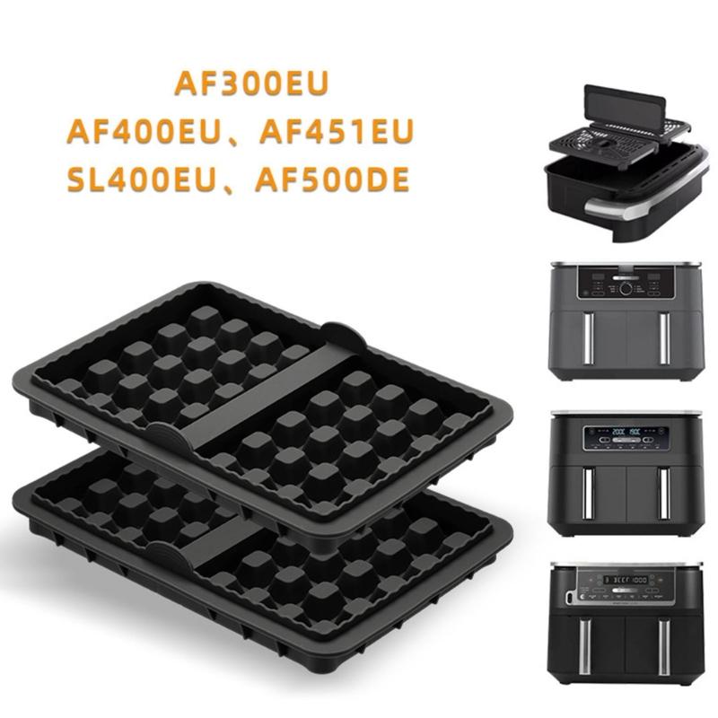 Set of 2 Silicone Waffle Molds Set Nonstick Baking Pan with Small Handle Silicone Baking Tray for Air Fryers and Oven