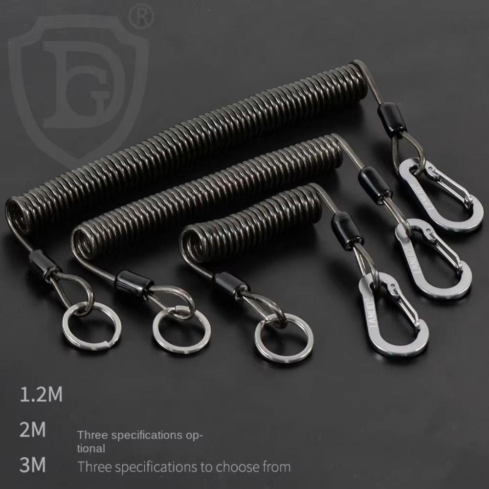 

Safety Rope Fishing Missed Rope Lockable Fishing Coiled Lanyard Flying Training 1.2m-Style 1