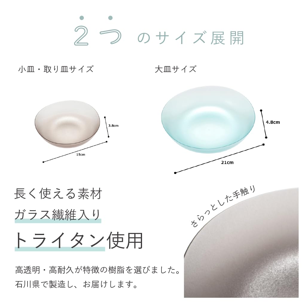 IJ Unbreakable All-Purpose Bowls and Lunch Plates, Set of 2, 21cm x 2, Dishwasher Safe, Made in Japan, Perfect for Home Parties, Outdoor Activities,