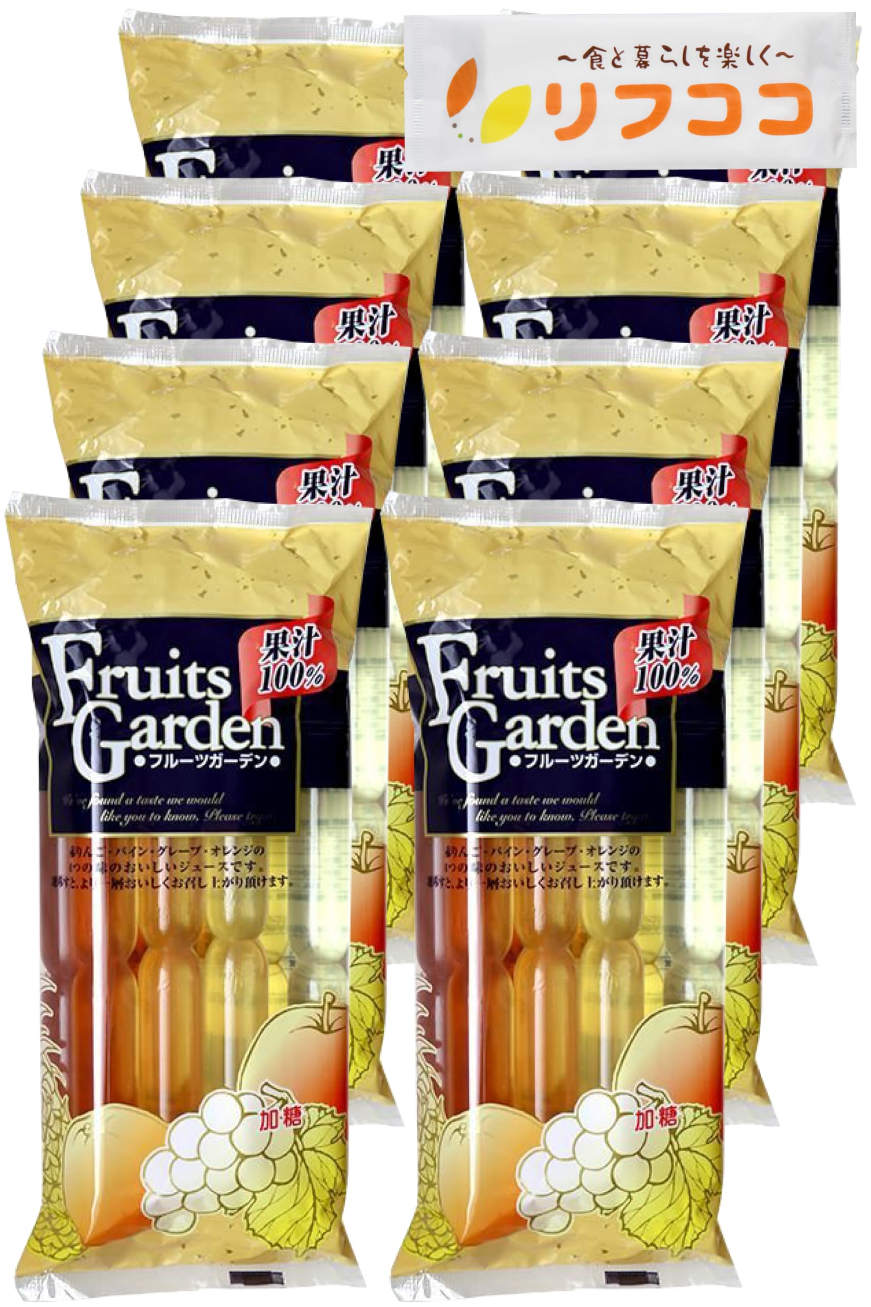 

Margo Foods 100% Fruit Juice, Fruit Garden, 8-pack (60ml x 8 bottles) - Ice Cream, Sherbet, Juice Bar, Popkin Fruit