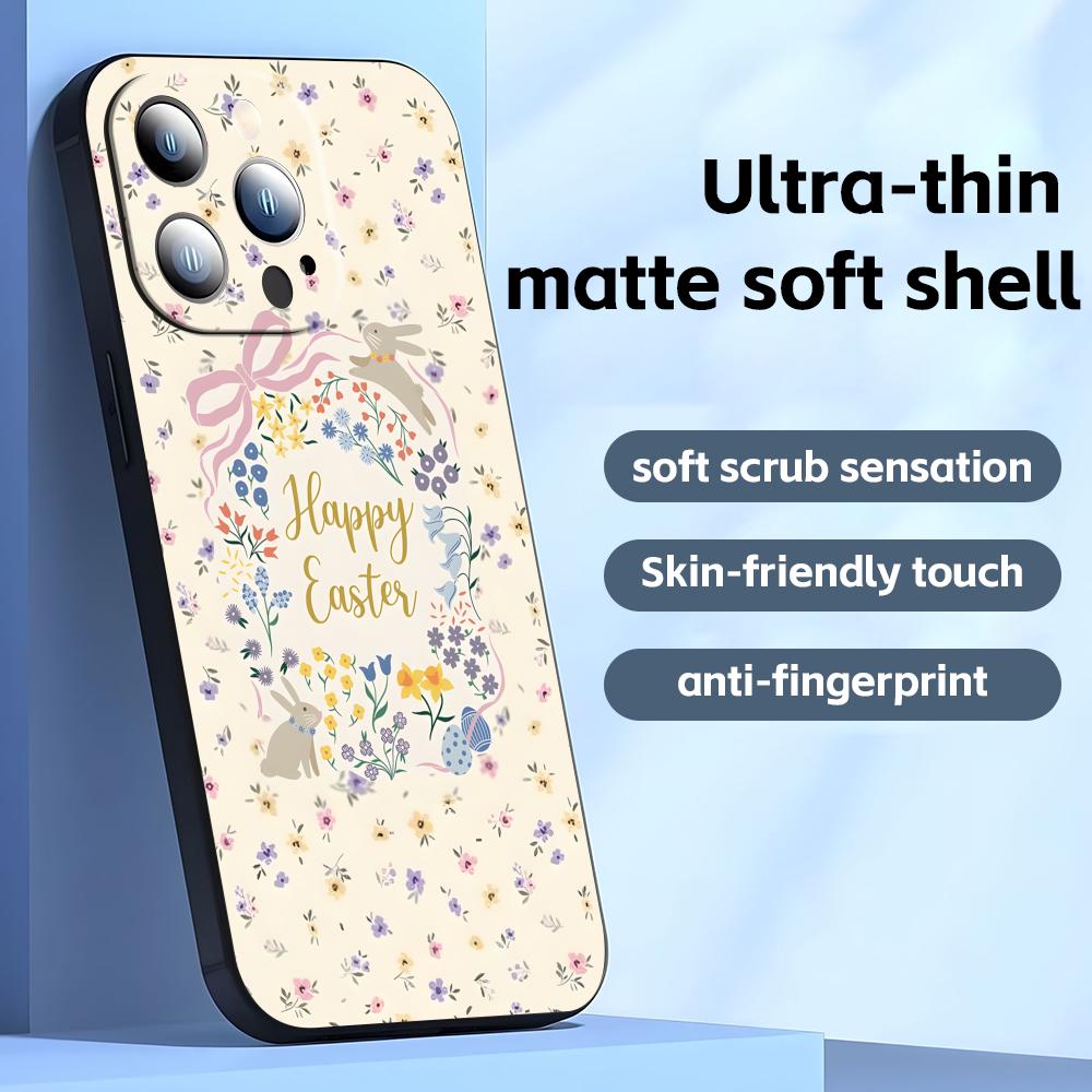 Easter Phone Case For iPhone17 16 16e 15 14 13 12 11 Plus Mini Pro Max Soft Black Shockproof Cover
