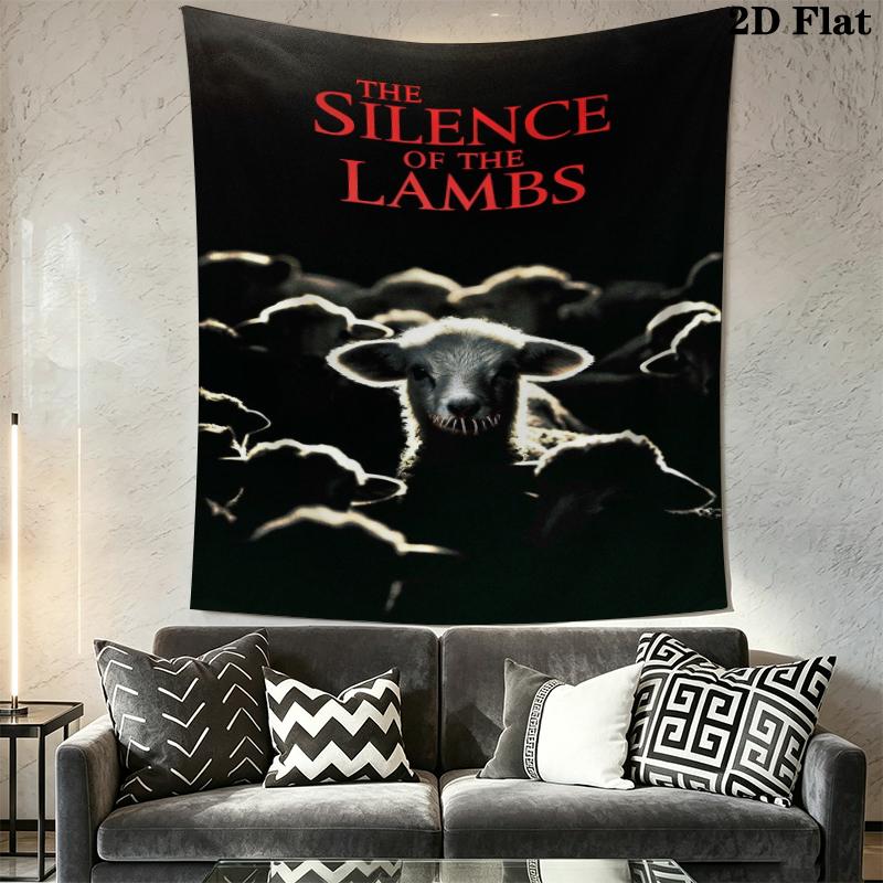 The Silence of the Lambs Wall Tapestry Aesthetic Wall Hanging Printed Fabric Blanket Decorative Tapestries for Bedroom Living Room Home Decor