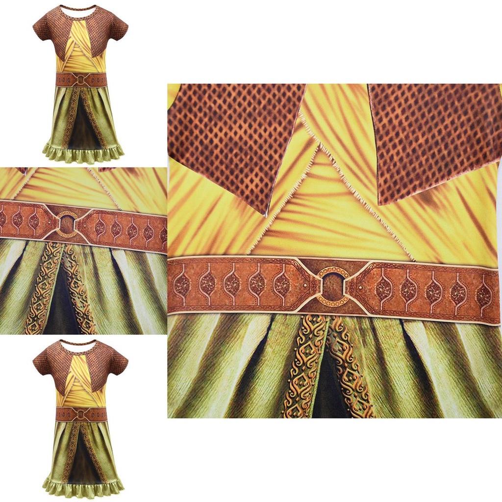 Enchanting Raya And The Last Dragon Girls Printed Short Sleeve Cosplay Fancy Dress Costume
