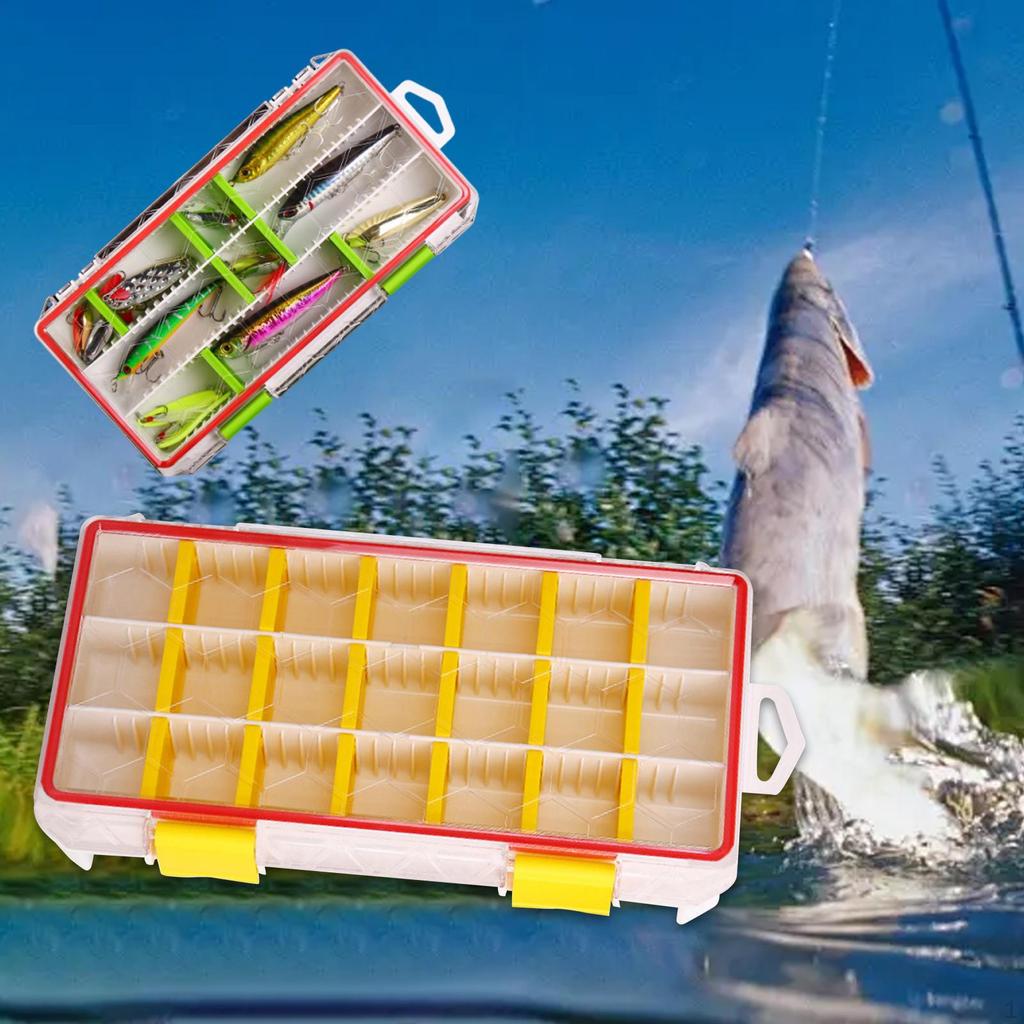 Fishing Tackle Box Jewelry Organizer Container Gear Lure Storage Case 21 Compartments for