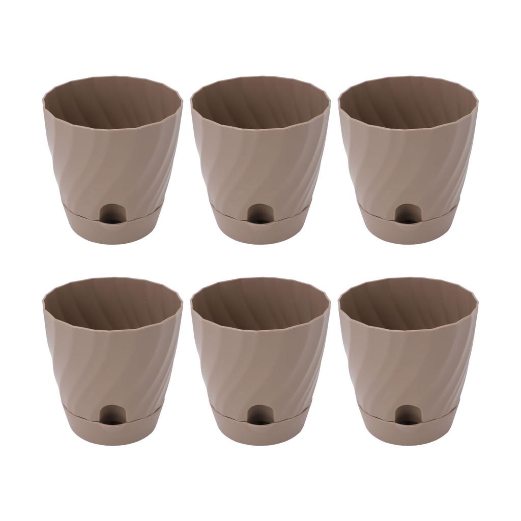 6pcs Plastic Flower Pot Gardening Plant Container Lightweight Plastic Planter for Home Balcony