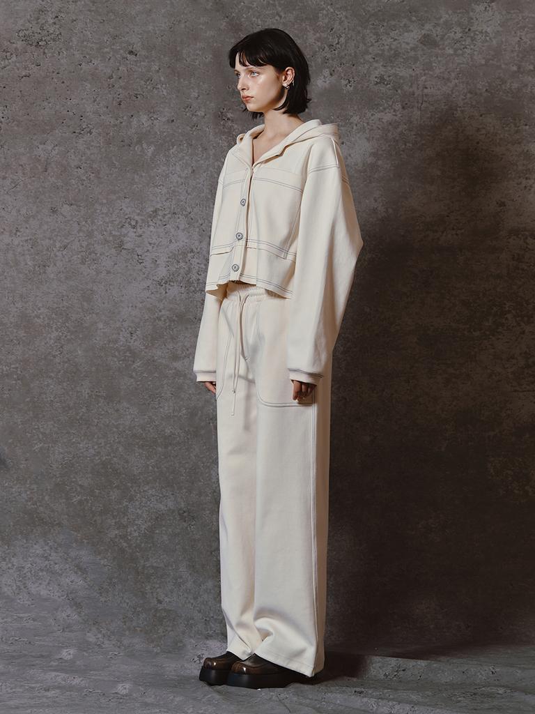 MEENDERI Round Pocket Jogger Pants - Cream