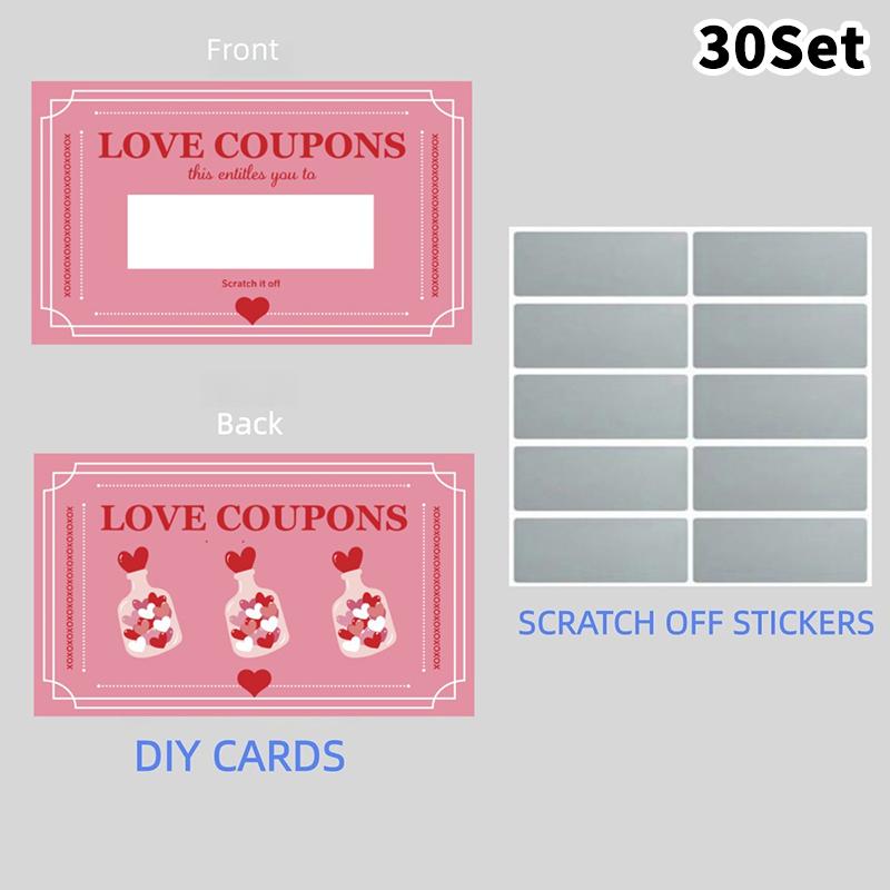 Yellow Scratch-Off Cards 30/60 Sets Blank DIY Wish Reveal Notes for Wedding Anniversary Family Gathering Events