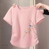 T-shirt a maniche corte stile cinese da donna, top corto estivo beige, outfit alla moda e trendy
