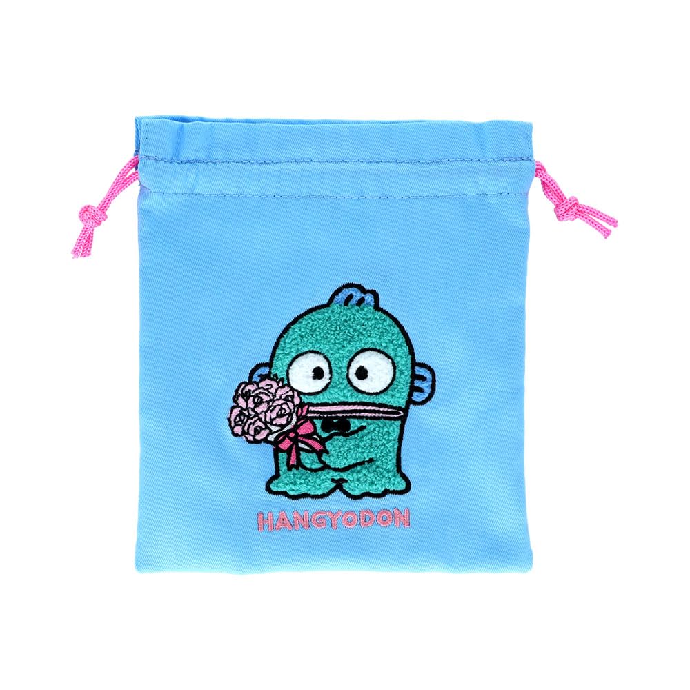 Hangyodon Sanrio Characters Goods Drawstring Sagara Blue S2339722 [Sunstar Stationery] Bag, Embroidery, синий