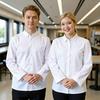 Kockuniform V-ringning Knappar fram Unisex Arbetskläder med Praktiska Fickor Professionell Matlagning