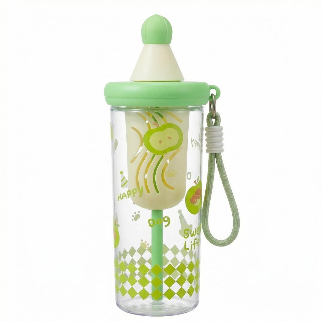 Large capacity summer portable straw cup girl cute cartoon cup