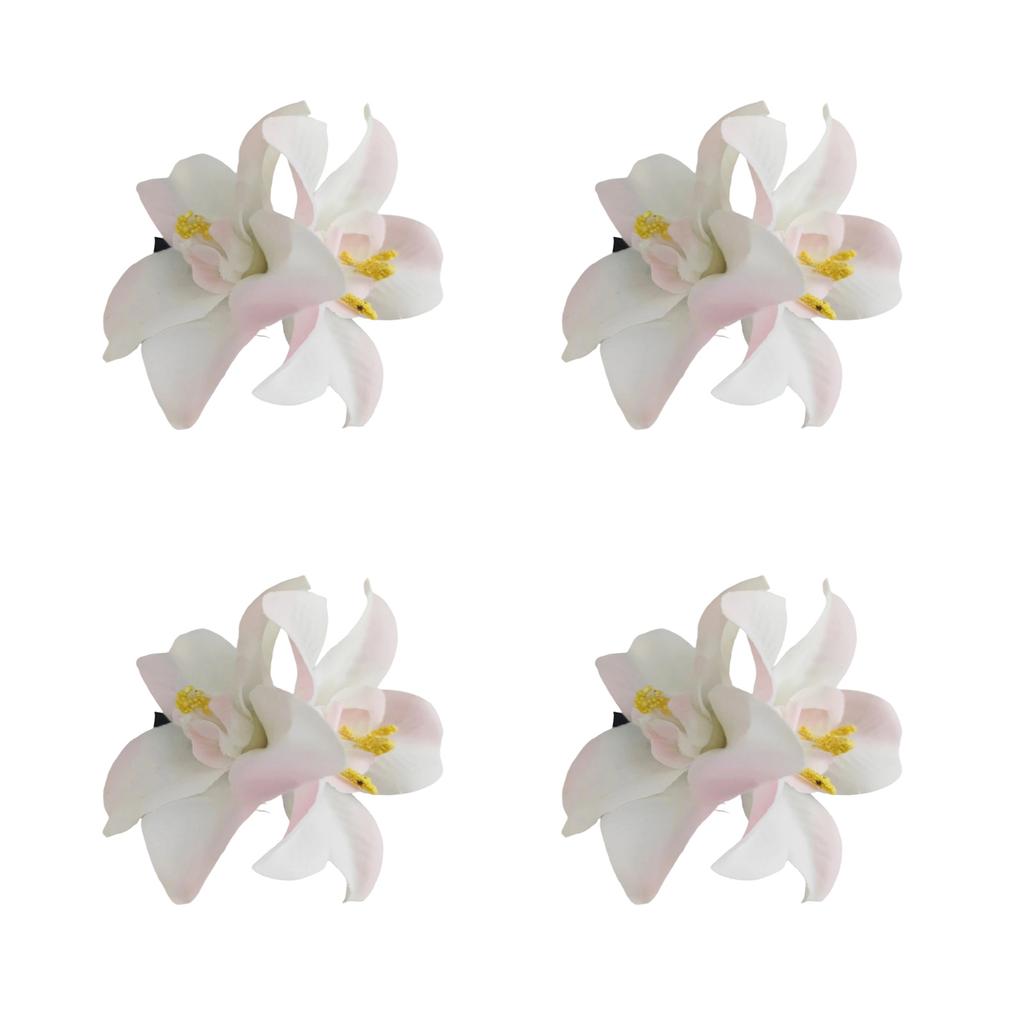 4Pcs Tropical Hibiscus Hair Clip Bohomian Floral Claw Clip for Women Girls Beach Party Accessories Practical Hairpin
