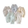 Kids' Striped Drawstring Pants - Linen Cotton Loose Fit Trousers