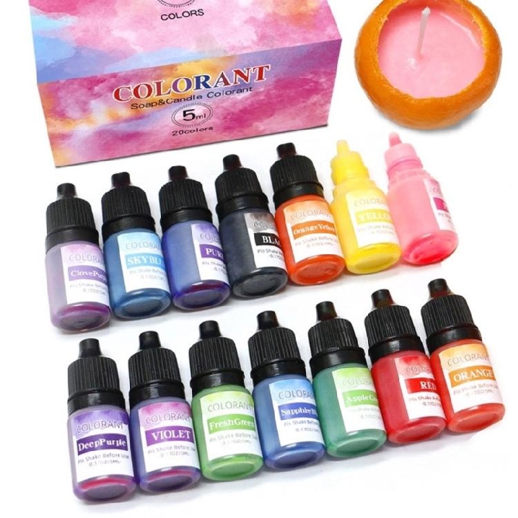 Kerzenfarbe für die Kerzenherstellung Hochkonzentrierte Flüssige Kerzenfarbessenzen Handgefertigte Bastelartikel Harzpigment 5ml/Flasche