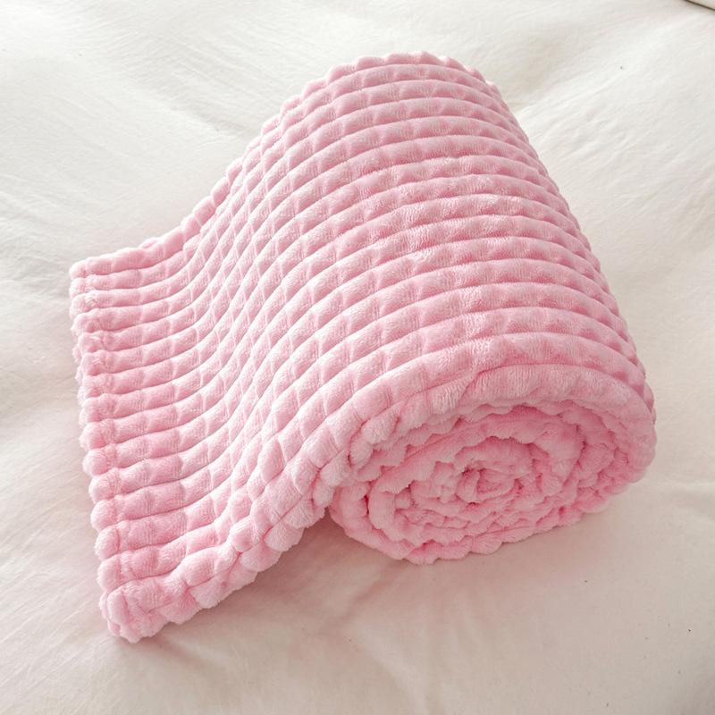 All-season Bedroom Throw Blanket Thickened Cut Flower Imitation Rabbit Plush Blanket Soft and Comfortable Home Sofa Blanket