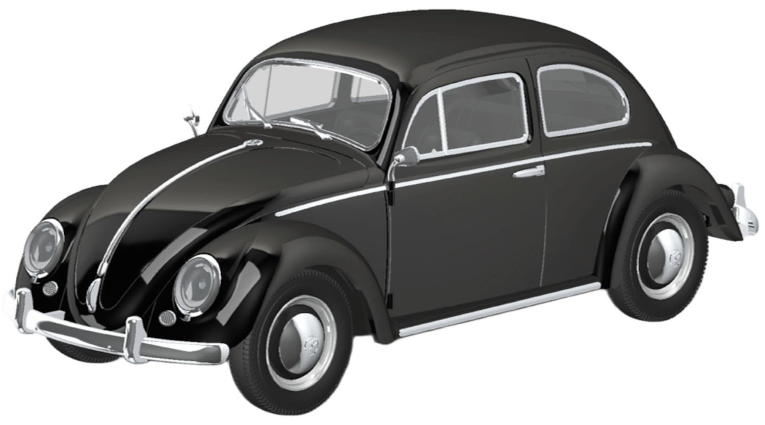 

Aoshima Bunka Kyozai Scale Rakupla Snap Kit Volkswagen Beetle Black Plastic Model Kit 1/32 No. 20-BK Pre-Colored (Car) чёрный