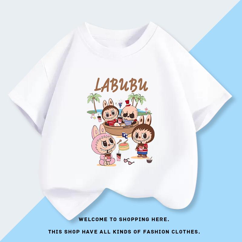 Monster Short-sleeved T-shirts for Boys and Girls, Pure Cotton, New and Cute Summer Outfits for Children of All Ages