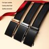 Men's Light Luxury Cowhide Leather Belt with Zinc Alloy Automatic Buckle