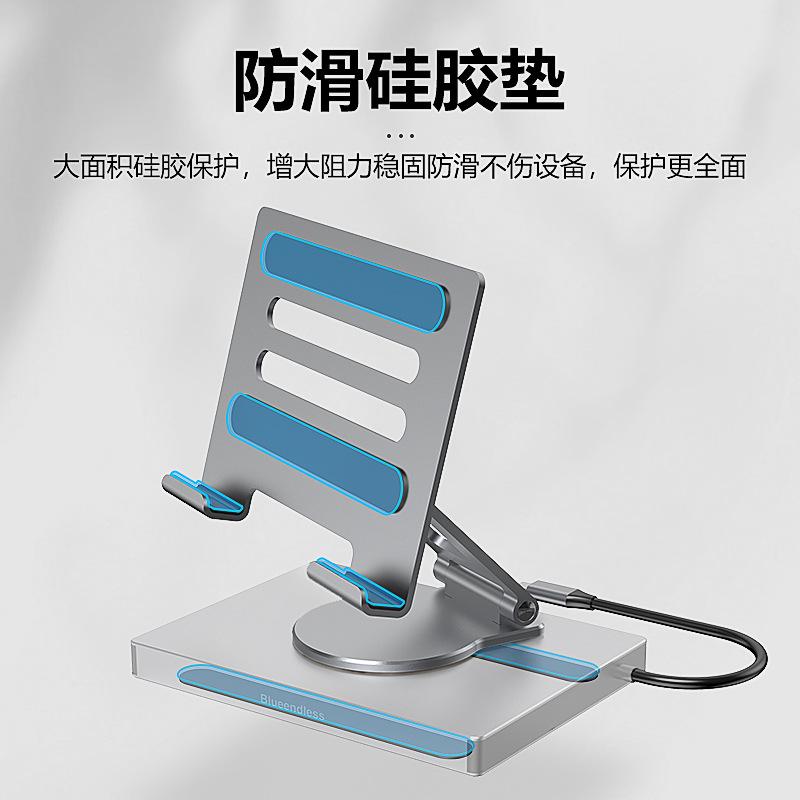 4K 60Hz USB-C Docking Station with Gigabit Ethernet, USB 3.2 Hub, and Rotating Stand for Phones and Tablets
