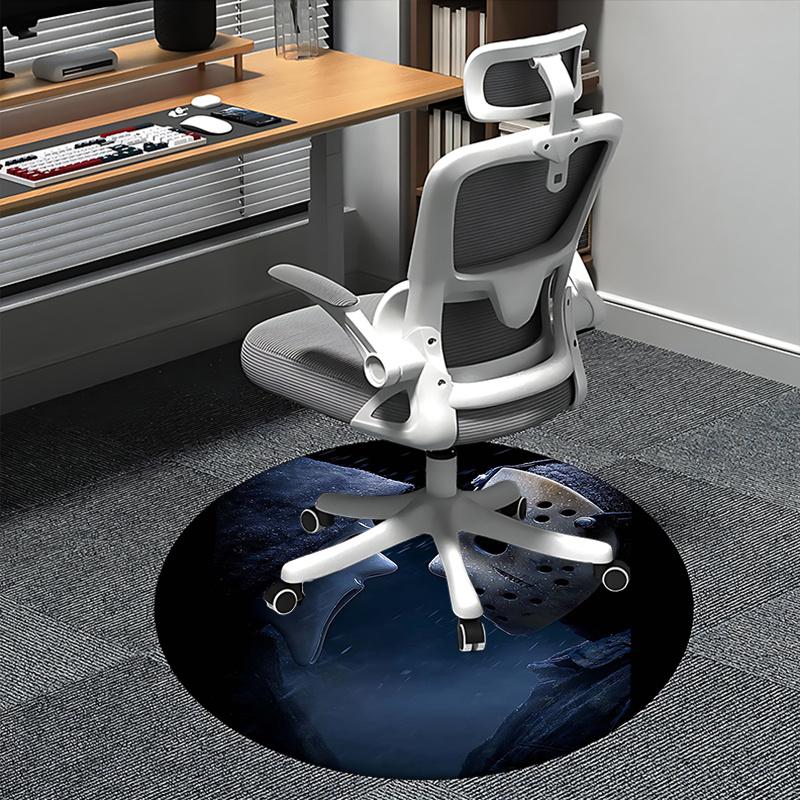 

Ghostface Mask,Hockey Mask Chair mat Round Rug Office carpet, Non slip, Suitable for Living Rooms, Bedrooms,Decor1205725a 80cm by 80cm