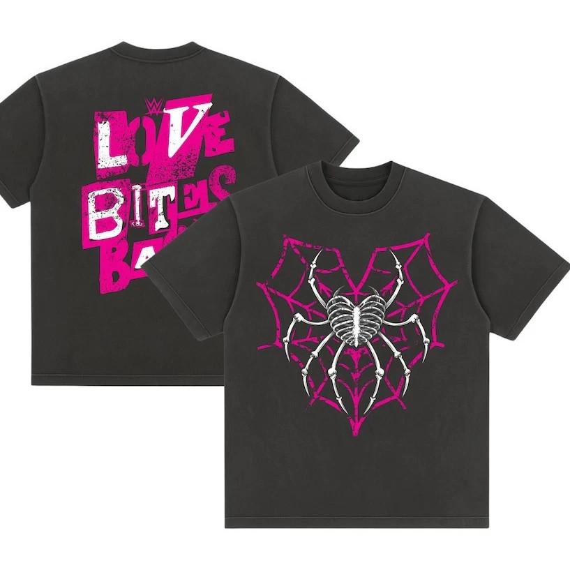 

AJ Lee Love Bites Back WWE for fans Spider Web Black T-shirt Unisex Tee S-5XL S