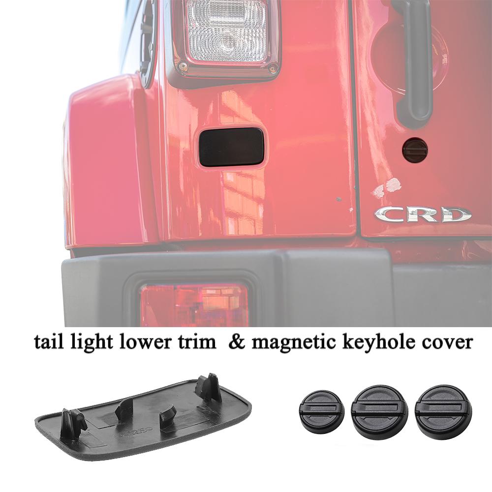 Tailgate Exhaust Vent Panel Hinge Cover Tail Light Lower Trim Keyhole Cap for Jeep Wrangler JK 2007-2017 Exterior Accessories